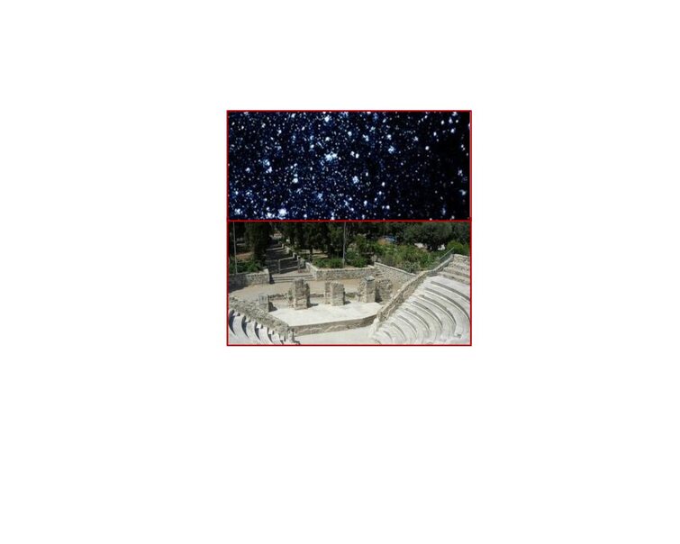 starry sky over stone amphitheatre