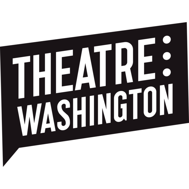 theatre washington in white in a black speech bubble