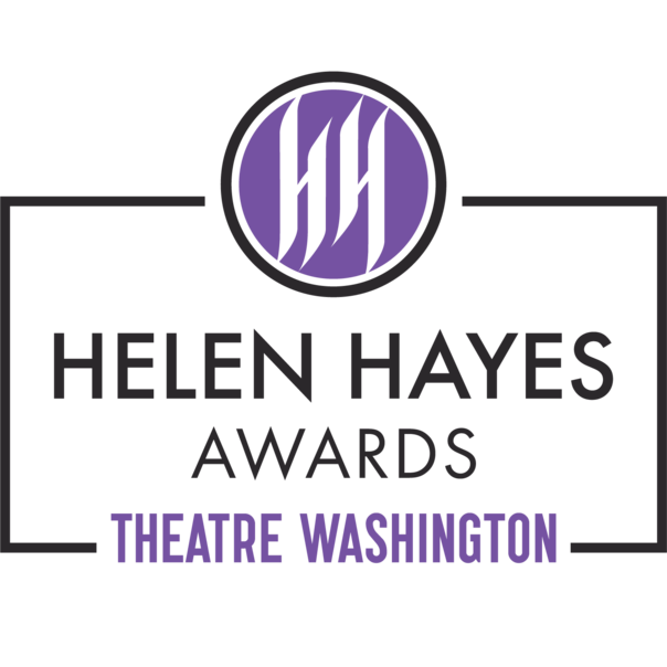 helen hayes awards in black with a purple hh in a circle